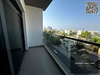 New 2BR Master Apartment for annual rent in Al Bustan, Liwara 2, Ajman; 3 bathrooms, built‑in wardrobes, central AC, open view; annual rent AED 50,000