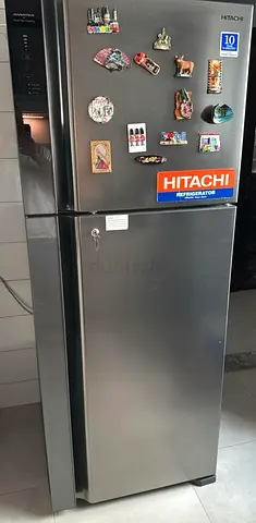 Hitachi Stainless Steel Double Door Refrigerator - Good Working Condition