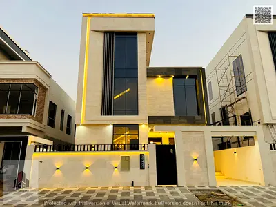 # Modern luxury villa for sale in Al Yasmin - Ajman | 5 master bedrooms | 3 floors | Stone facade