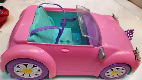 Pink Children's Convertible Toy Car with Removable Top