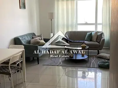 For monthly rent in the Emirate of Sharjah, Al Taawun area, a room and a hall with free internet