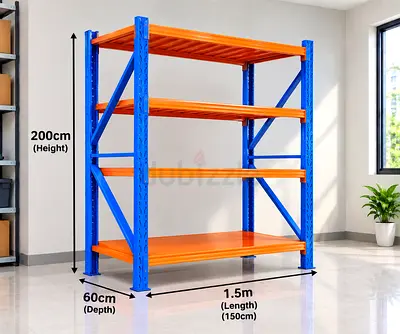 Heavy Duty Metal Storage Rack Shelf 4-Tier 1.5m x 0.6m x 2.0m