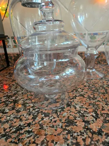 Glass Candy/Jar with Lid - Clear Decorative Storage all for 25aed