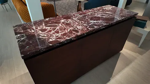 Kitchen Island Luxury Statement Piece: Bespoke Red Marble Kitchen Island Console