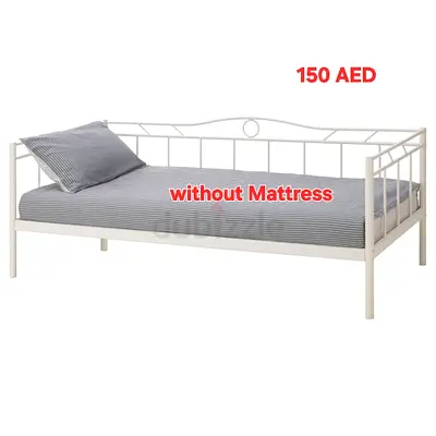 White Metal Daybed Frame (Mattress Not Included) - Single/Twin