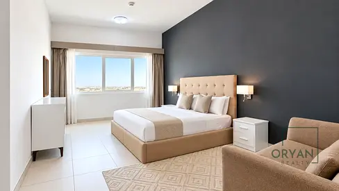 شقة مفروشة بالكامل (غرفتا نوم) | تصميم واسع | الدفع عبر 4 شيكات | عرض مميز