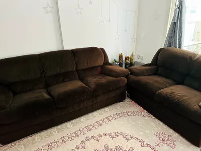 Brown 3-seater and 2-seater Sofa Set - Good Condition