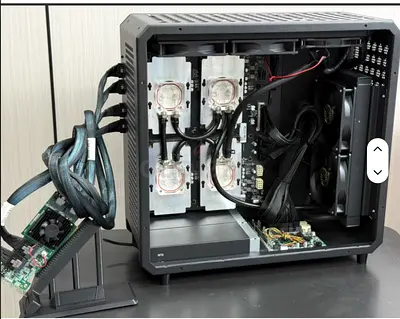 4x NVIDIA Tesla V100 SXM2 GPU Dock — NVLink, Water-Cooled — AI/ML Training Rig