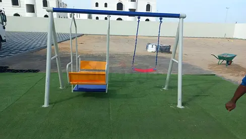 Children's outdoor swing set with seat and baby swing - good condition