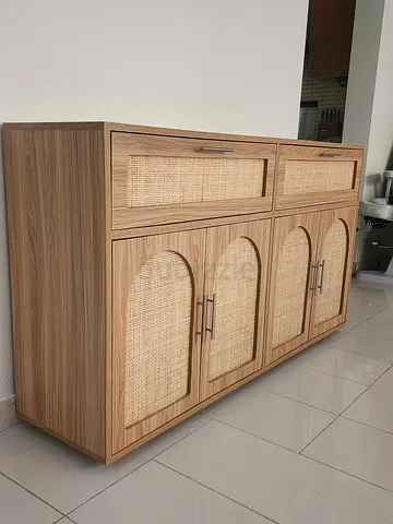 Rattan console table