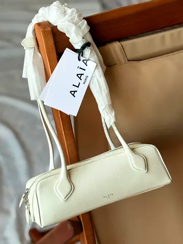 Alaïa Paris White Leather Barrel Shoulder Bag - Brand New with Tags
