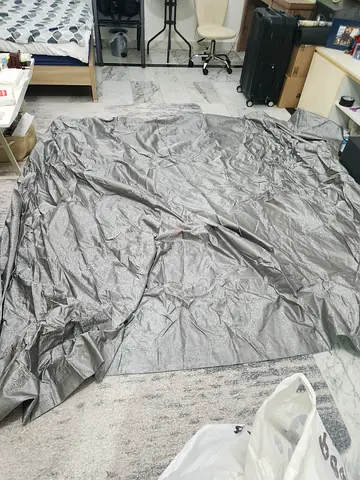 Light grey-blue modern curtain , very good material, two parts.