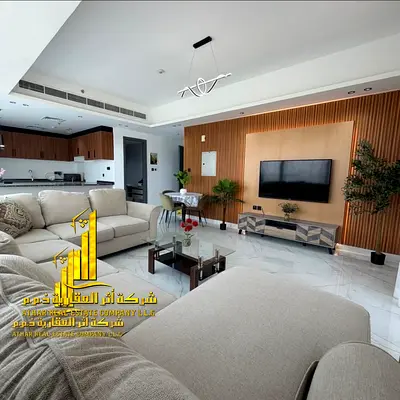Ajman – Al Zorah – Luxury apartment (bedrooms + living room) with an open view and hotel-style furnishing; available for monthly rent.