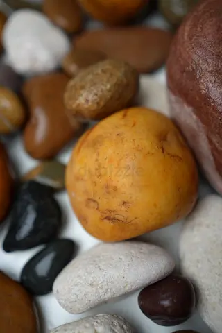 Collection of assorted river stones. Lava rock aquarium