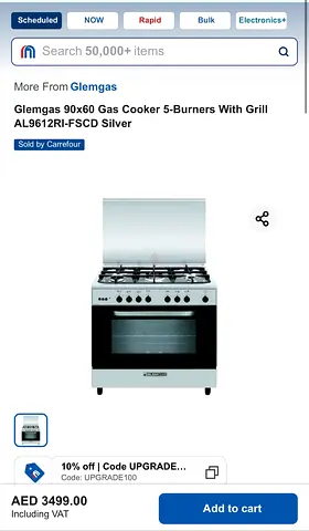 Brand new Gas cooker 5-burners Glemgas with warranty