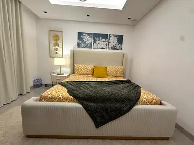 Upholstered King Bed with Headboard and Footboard - Light Beige