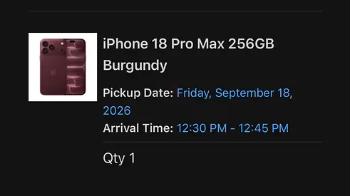 iPhone 18 pro max Burgundy 256  GB