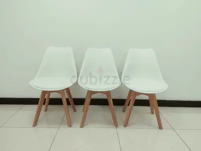 LANNY White Shell Dining Chairs with Beech Legs, Matching Set of 12 Sold Together, JLT