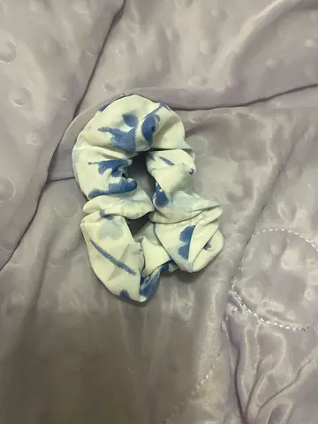 Blue & White Hair Scrunchie