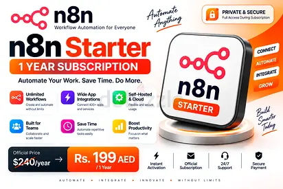n8n Starter | 1 Year | Private & Secure | Workflow Automation
