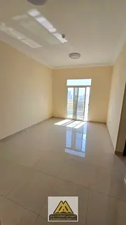 Annual 1BR for rent in Al Jurf 3, Ajman. Balcony, 2 bathrooms, central AC, free maintenance, and a p