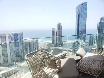STUNNING SEA VIEW | FURNISHED 3 BEDROOM plus MAID | 2325 sqfeet