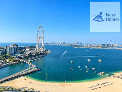 شقة من غرفتي نوم في الطابق العلوي | إطلالة كاملة على البحر وعين دبي | مفروشة
