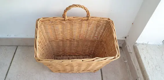Handwoven Wicker Storage Basket with Handle