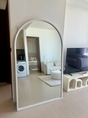 Large Arched Full-Length Wall Mirror - White Frame