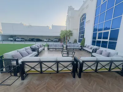 Outdoor Aluminium Frame Modular Sofa Set with Cushions - Excellent Condition