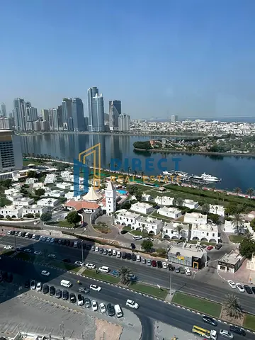 شقة مفروشة بالكامل للبيع في المجاز 1 | إطلالة مميزة على بحيرة المجاز