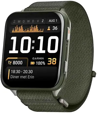 Garmin Venu x1 Sq 2 / Garmin-style Smartwatch - Olive Green Strap (Used)