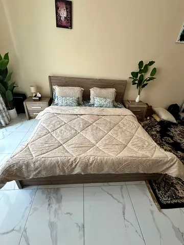 King size bed with drawer sets and bedside tables - good condition