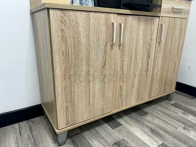 Light Oak 3-Door Storage Cabinet / Sideboard - Good Condition