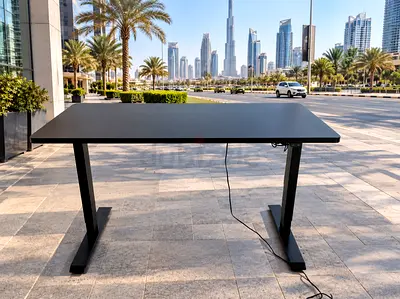 Ikea Height-Adjustable Office Desk - Black, Good Condition