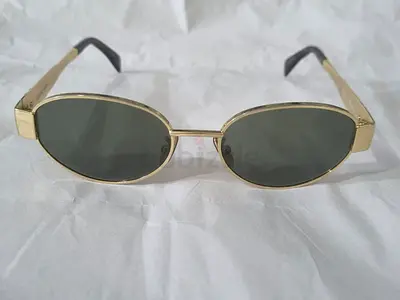 Celine Triomphe Metal 01 Oval Sunglasses Gold CL40235U