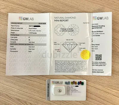 1.19 Carat Round Brilliant Natural Diamond sealed solitaire with GWLAB Certificate