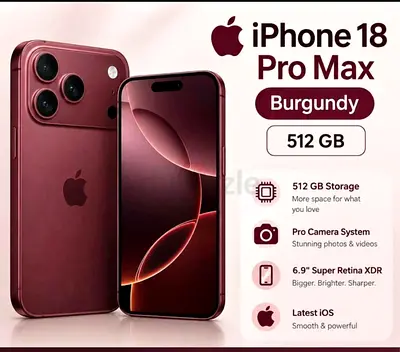Iphone 18 pro max 512gb burgundy