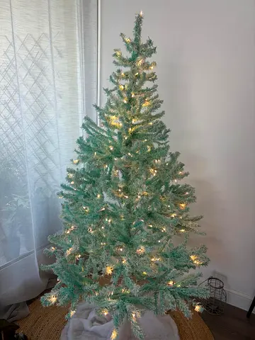 7ft Pre-lit Artificial Christmas Tree with Warm White Lights