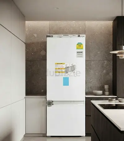 White Built-In Refrigerator – Integrated Design, Good Condition