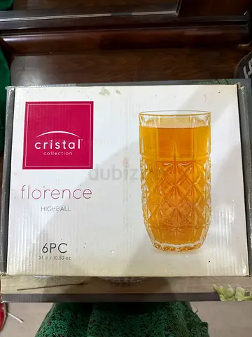 Cristal Collection Florence Highball Glasses 6pc (new in box)