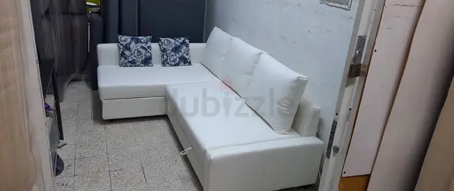 Modern White L-Shaped Corner Sofa bed