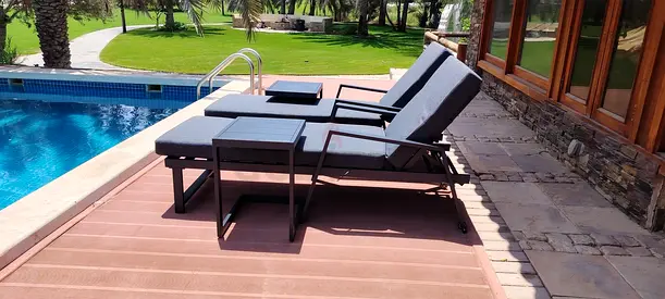 Sunlounger grey aluminum outdoor furniture garden furniture