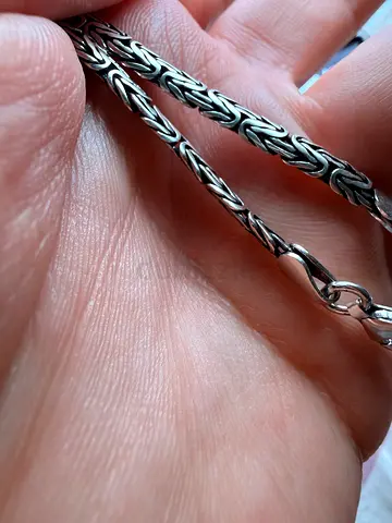 Sterling Silver Byzantine Chain Necklace - 18 inch