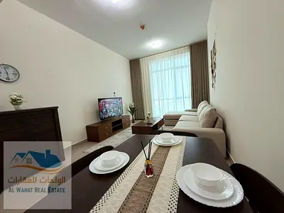 متاح الان غرفة وصالة كورنيش عجمان بعجمان - الكورنيش - برج الاتحاد - مفروشة فرش فندقى للايجار الشهرى