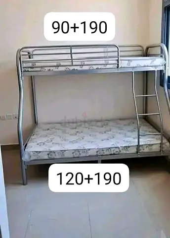 Metal Bunk Bed with Two Mattresses (90x190 & 120x190)