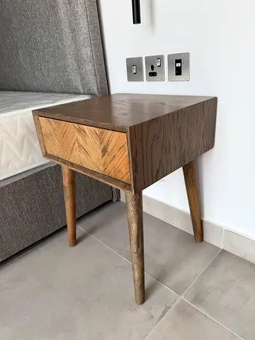 Set of 2 Wooden bedside table with single drawer brand new
