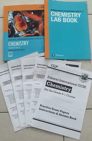 Edexcel IGCSE Chemistry student book, lab book and practice exam papers