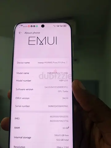 HUAWEI PURA 70 ULTRA 512GB 16gb ram