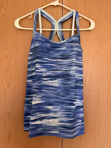 Puma blue and white patterned training tank top - size XS